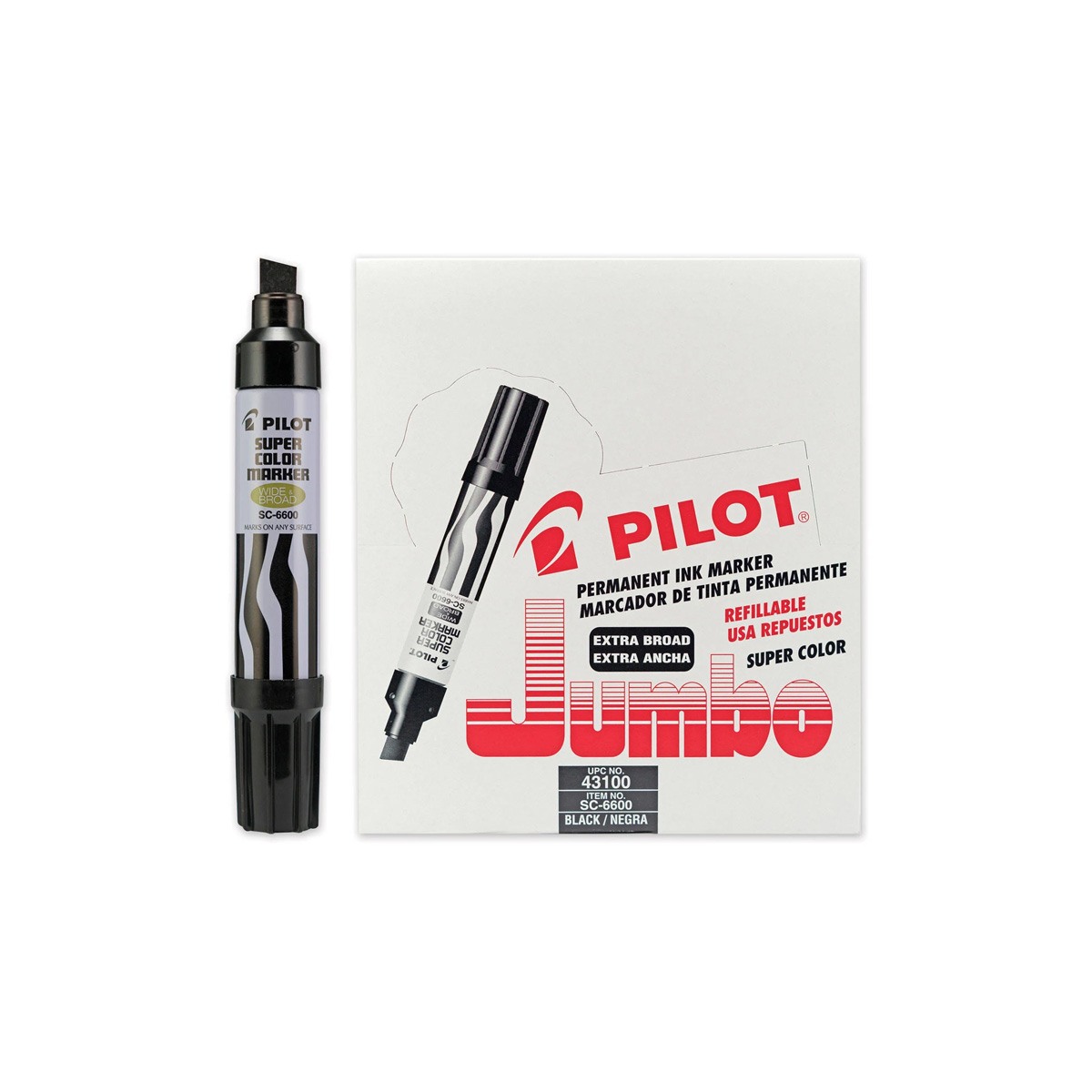 Marcador Permanente Pilot Jumbo Negro C/12
