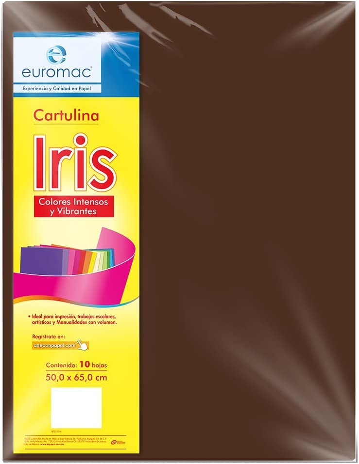 Cartulina Euromac Iris Cafe 50X65Cm C/10 Articulos Escolar Y Oficina