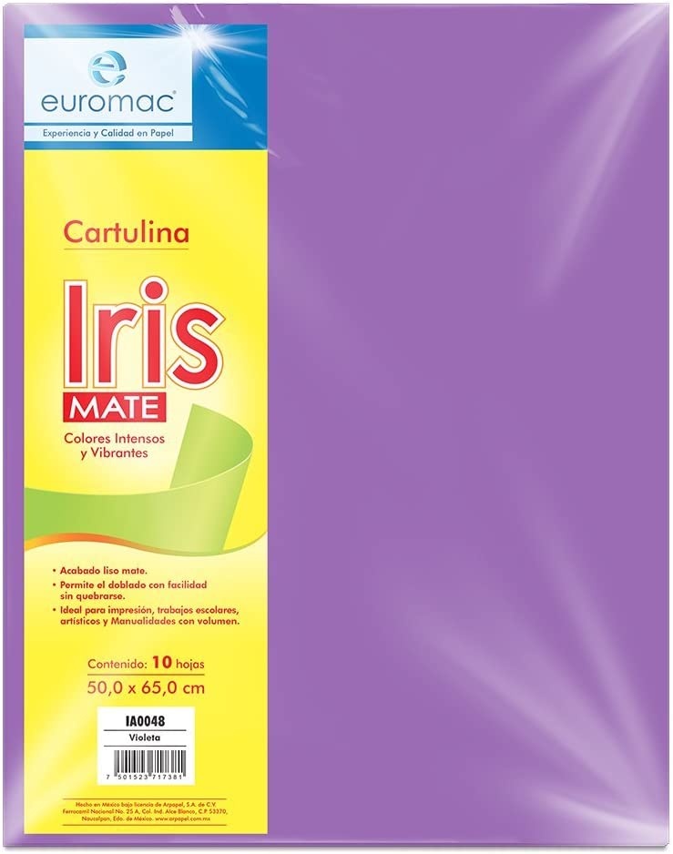 Cartulina Euromac Iris Violeta 50X65Cm C/10