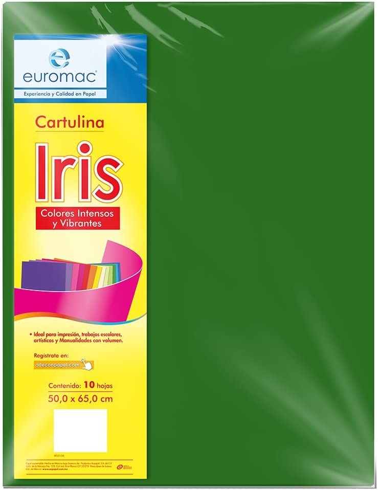 Cartulina Euromac Iris Vde Bandera 50X65 C/10