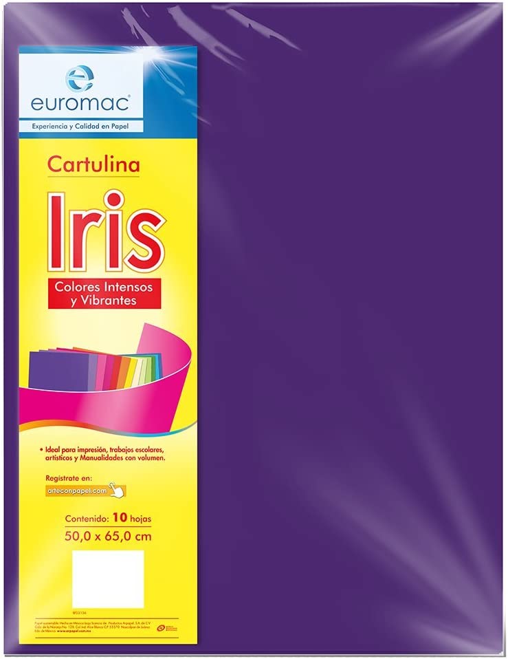 Cartulina Euromac Iris Morado 50X65Cm C/10