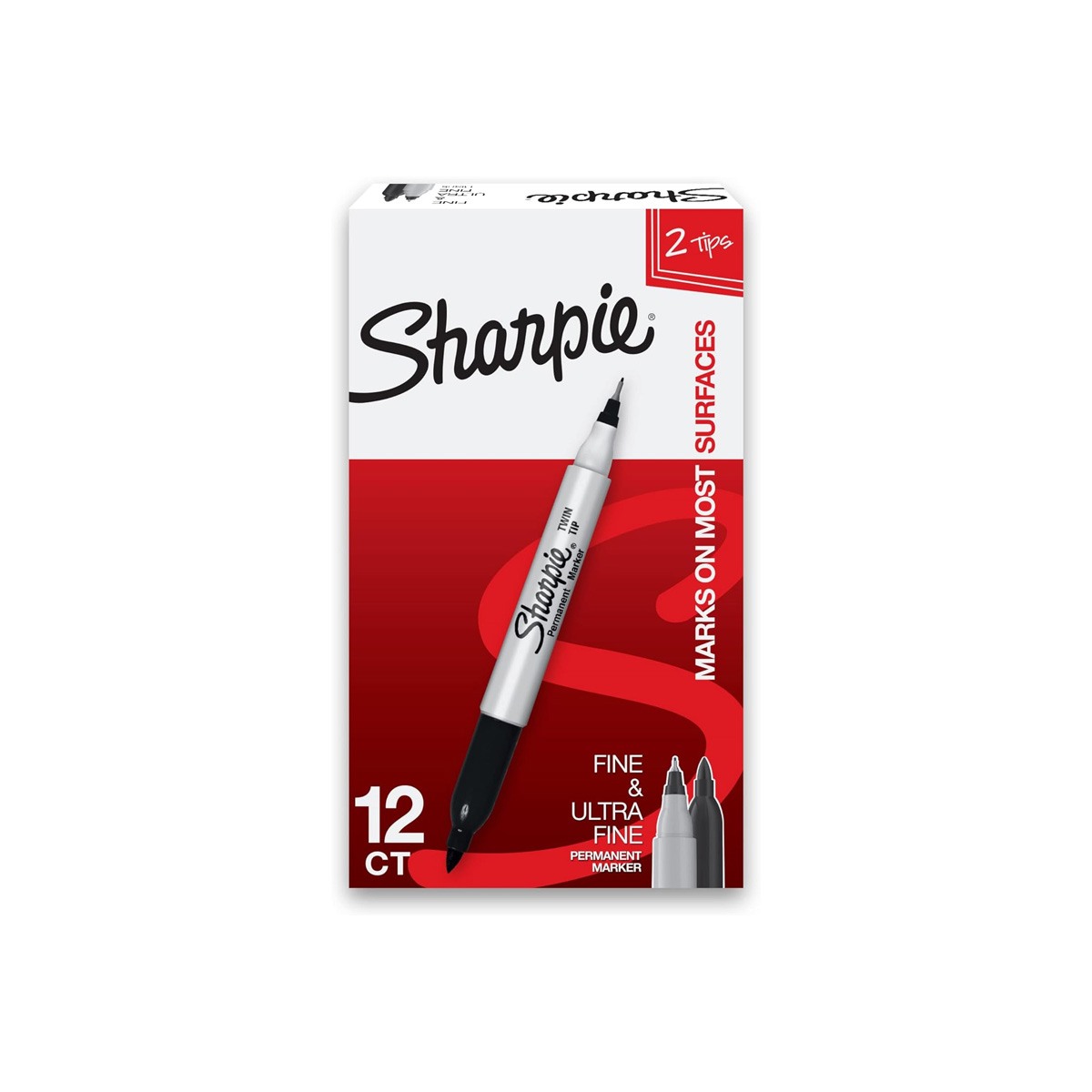 Marcador Sharpie Twin Tip Permanente Negro Paq C/12 Pz