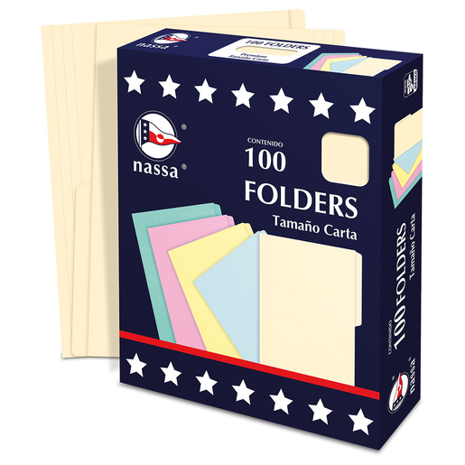 Folder Nassa Carta Crema C/100 Piezas Articulos Escolar Y Oficina