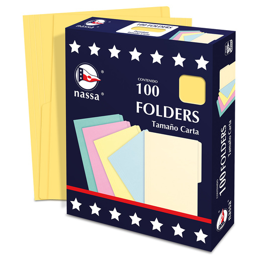 Folder Nassa Premium Carta Canario C/100 Piezas