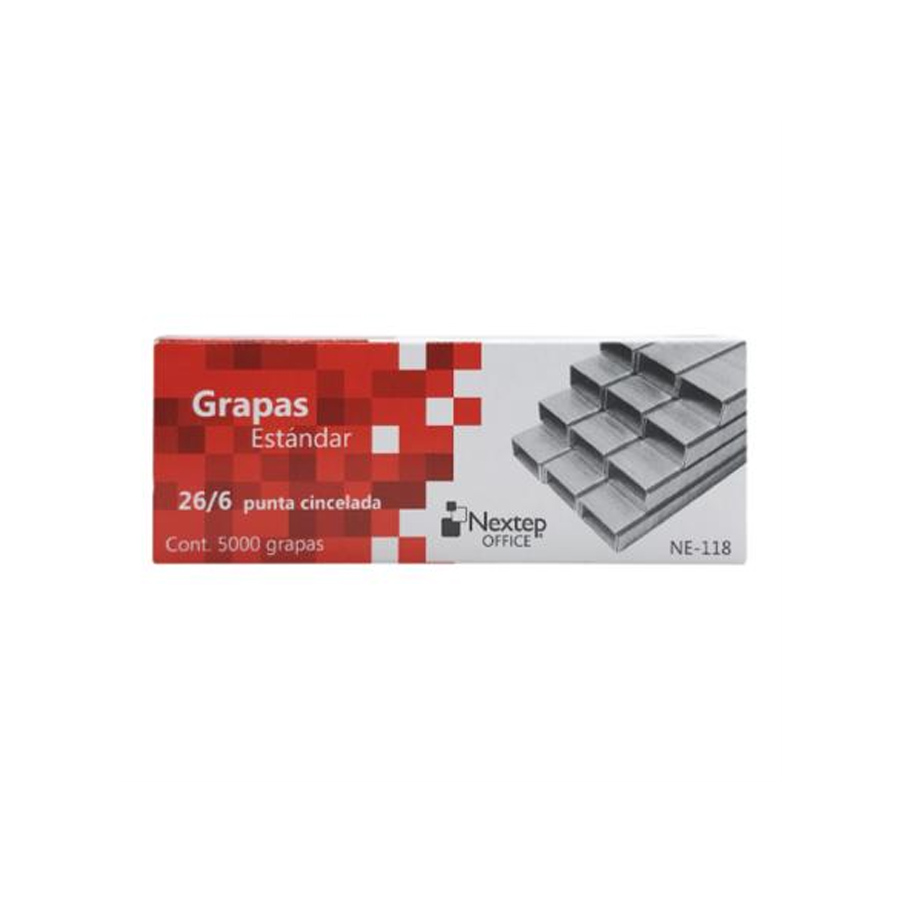 Grapas Estandar Nextep 26/6 Paq C/5000 Articulos Escolar Y Oficina NE-118
