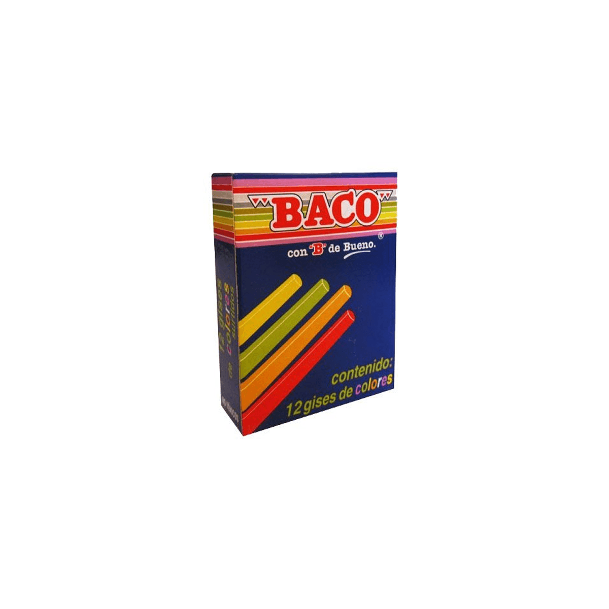Gis Baco Colores Cajita Paq C/12 Piezas Articulos Escolar Y Oficina