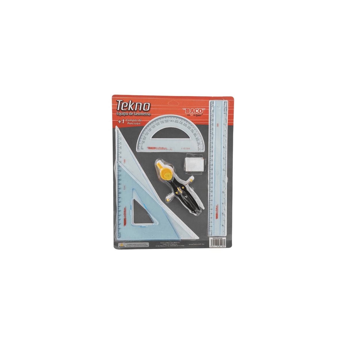 Equipo Geometria Baco Tekno Grande Articulos Escolar Y Oficina
