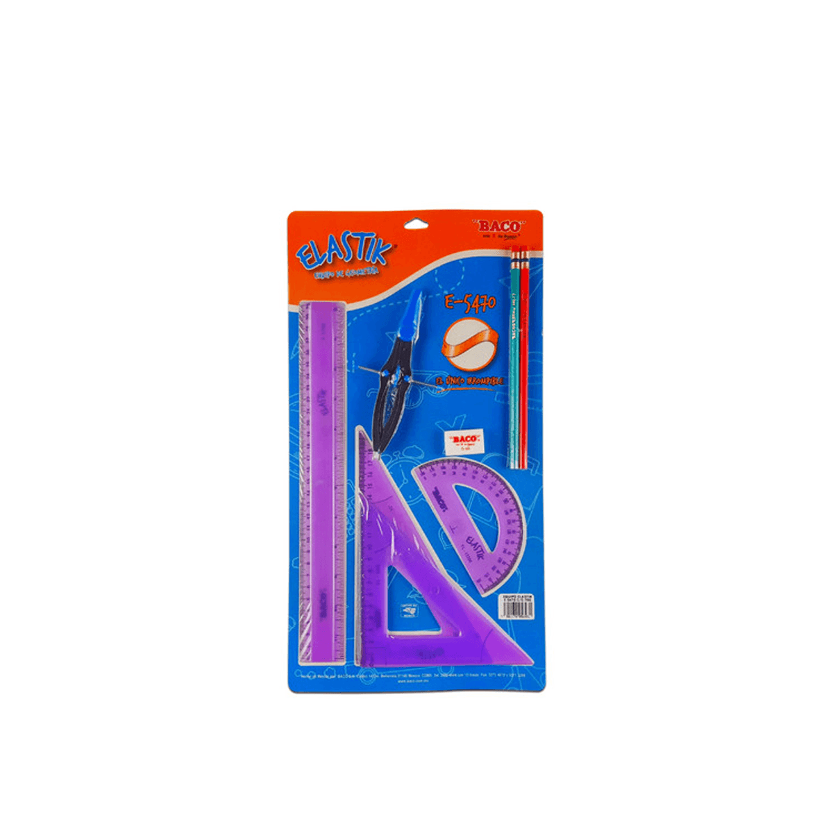 Juego De Geometria Baco 5470 Elastik Irromp Compas 600