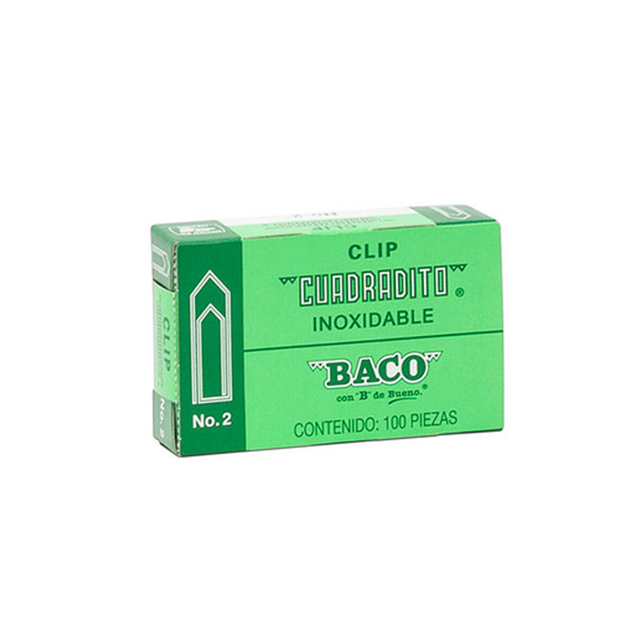 Clip Baco Cuadradito 2 C/10 Clips Articulos Escolar Y Oficina