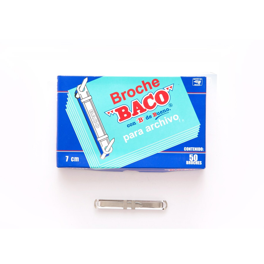 Broche Baco Archivo 7 Cms Paq C/50 Articulos Escolar Y Oficina