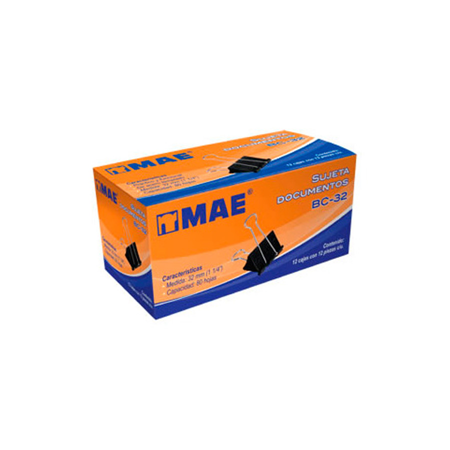 Sujeta Documentos Mae 32Mm(1 1/4") 12 Pzas