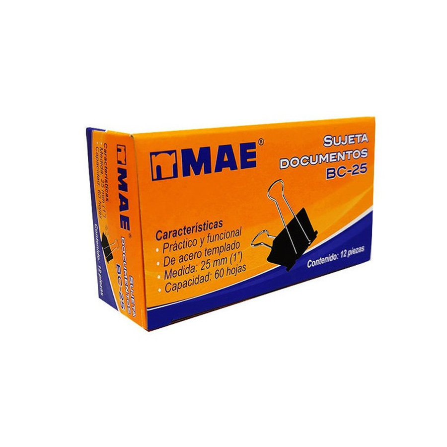 Sujeta Documentos Mae 25Mm(1") 12 Pzas Articulos Escolar Y Oficina