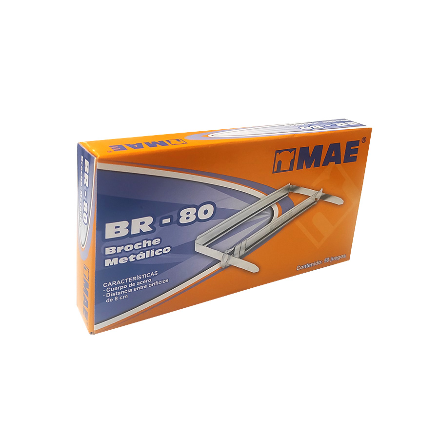 Broches Mae Metalicos Paq C/50 Pzas Articulos Escolar Y Oficina