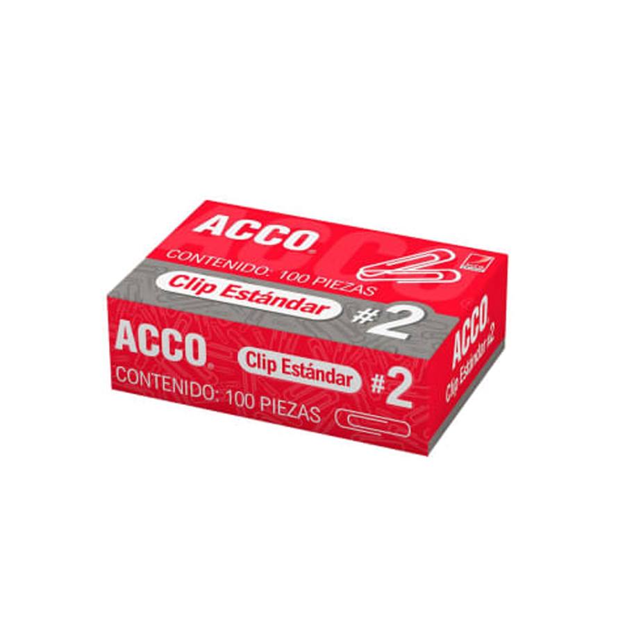 Clip Acco Estandar No.2 Inox Pqte Paq C/100 Pz Clips Institucional