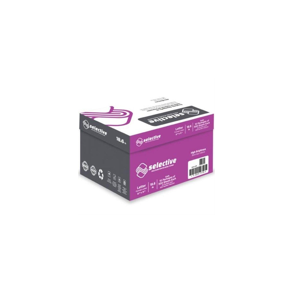 Papel Copiadora Scribe Selective Carta 99% Blanc 70 Gr Cj C/5000 Hojas