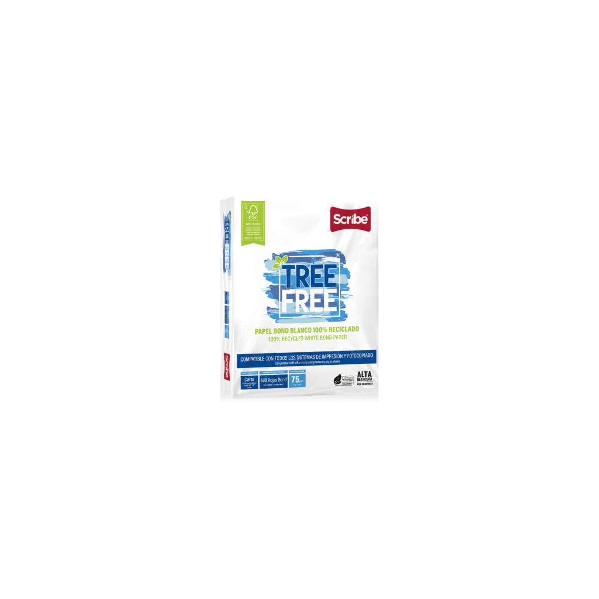 Papel Copiadora Scribe Tree Free Carta 100% Reciclad 93% Blanc C/5000