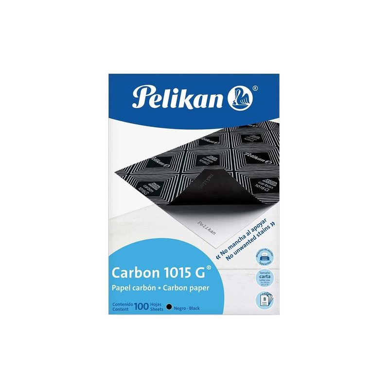 Papel Carbon Pelikan 1015 Negro Carta C/100 Hojas