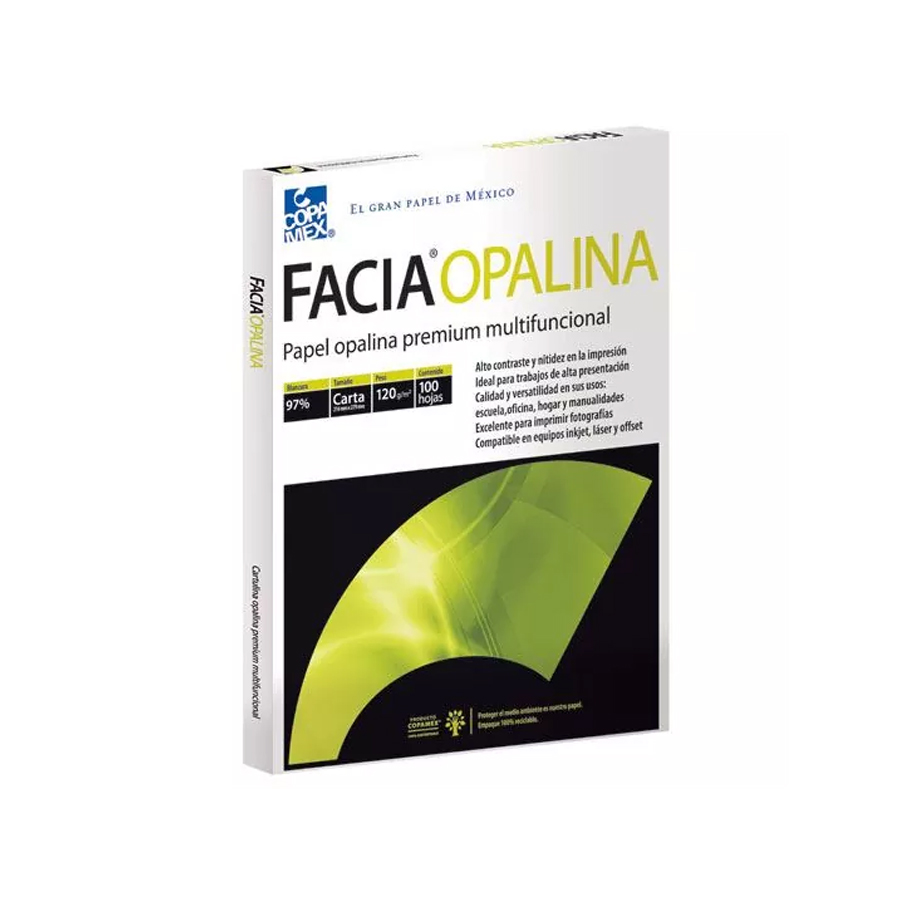 Papel Facia Opalina Carta Blanca C/100 120Gr
