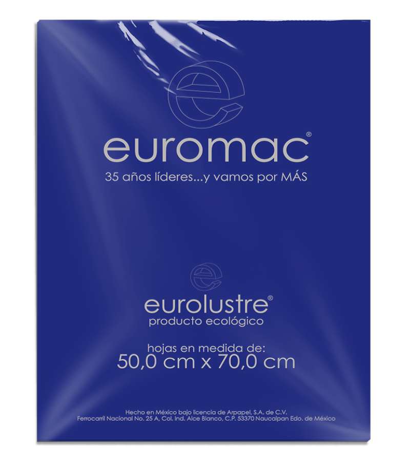 Papel Lustre Euromac Azul Marino 50X70 25 Hojas