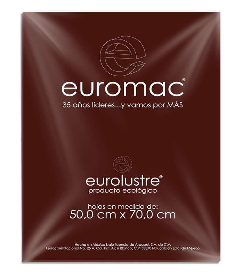 Papel Lustre Euromac Cafe 50X70 24 Hojas Articulos Escolar Y Oficina
