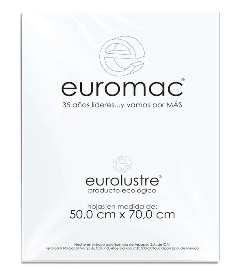 Papel Lustre Euromac Blanco 50X70 25 Hojas