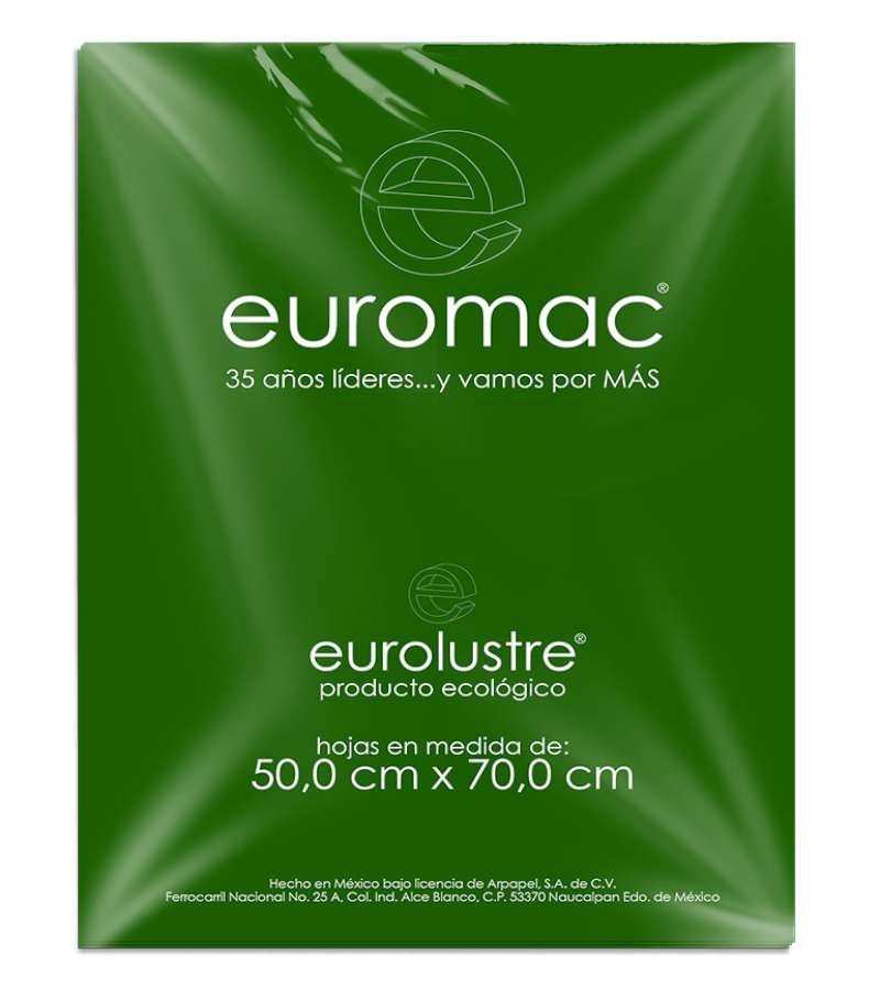 Papel Lustre Euromac Verde Bandera 50X70 25 Hojas