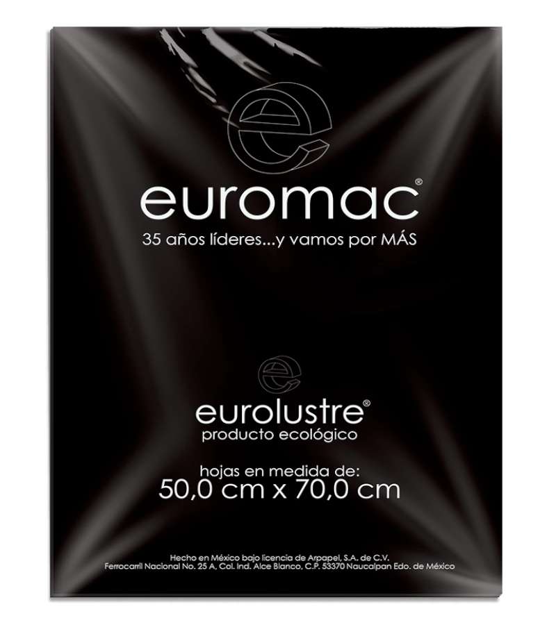 Papel Lustre Euromac Negro 50X70 25 Hojas
