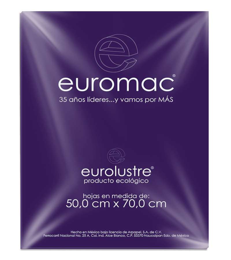 Papel Lustre Euromac Morado 50X70 25 Hojas