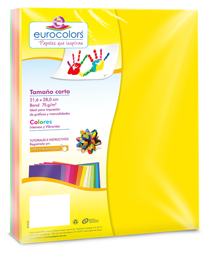 Papel Cortado Eurocolors Carta Arcoiris Neon C/100