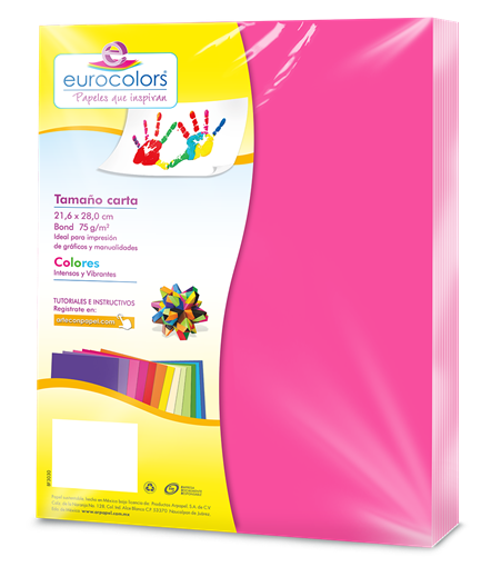 Papel Cortado Eurocolors Carta Rosa Neon C/100