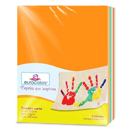 Papel Cortado Eurocolors Carta Arcoiris Vibrante C/100