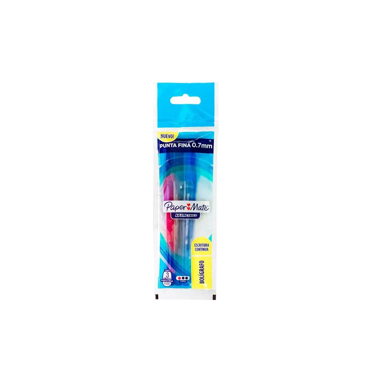 Bolígrafo Papermate Kilométrico Punta Fina 3 Piezas 2166764