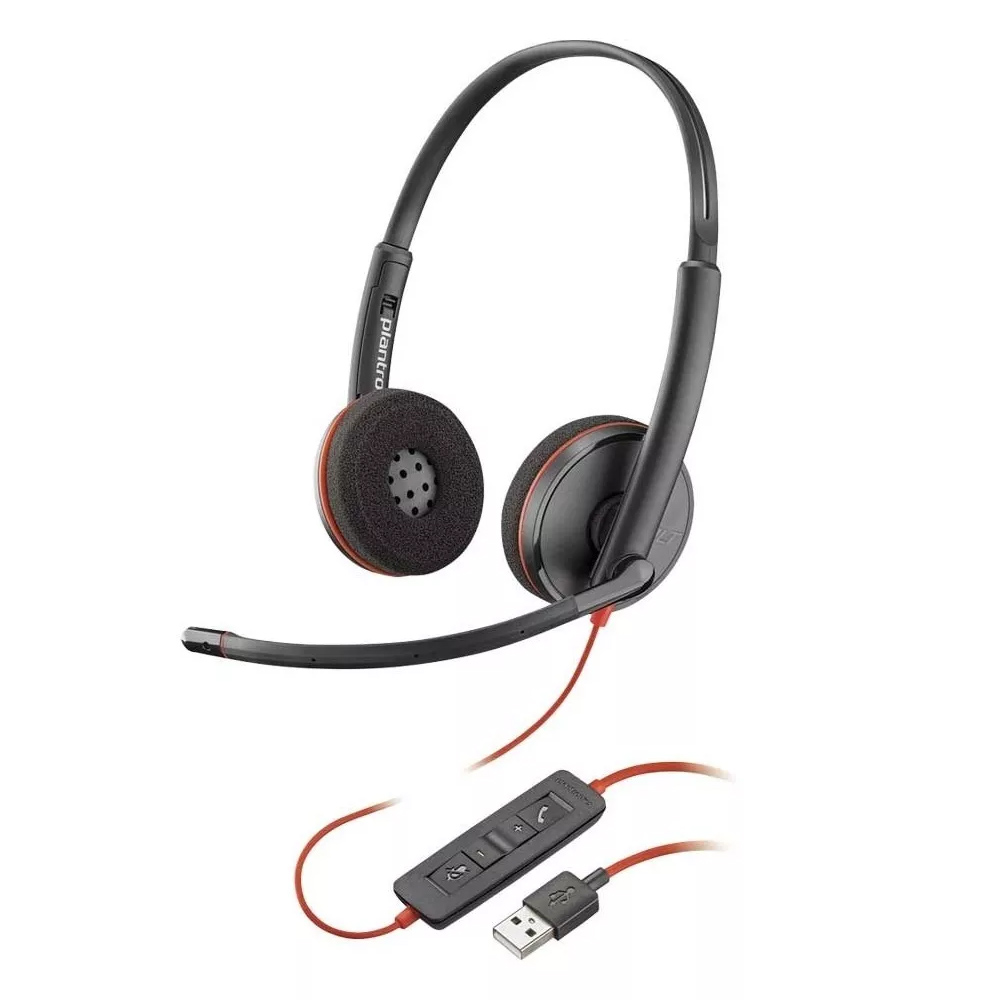 Audifono Diadema Poly Blackwire C3220 Binaural Con Microfono Call Center Usb 209745-101 C3220 Usb-A