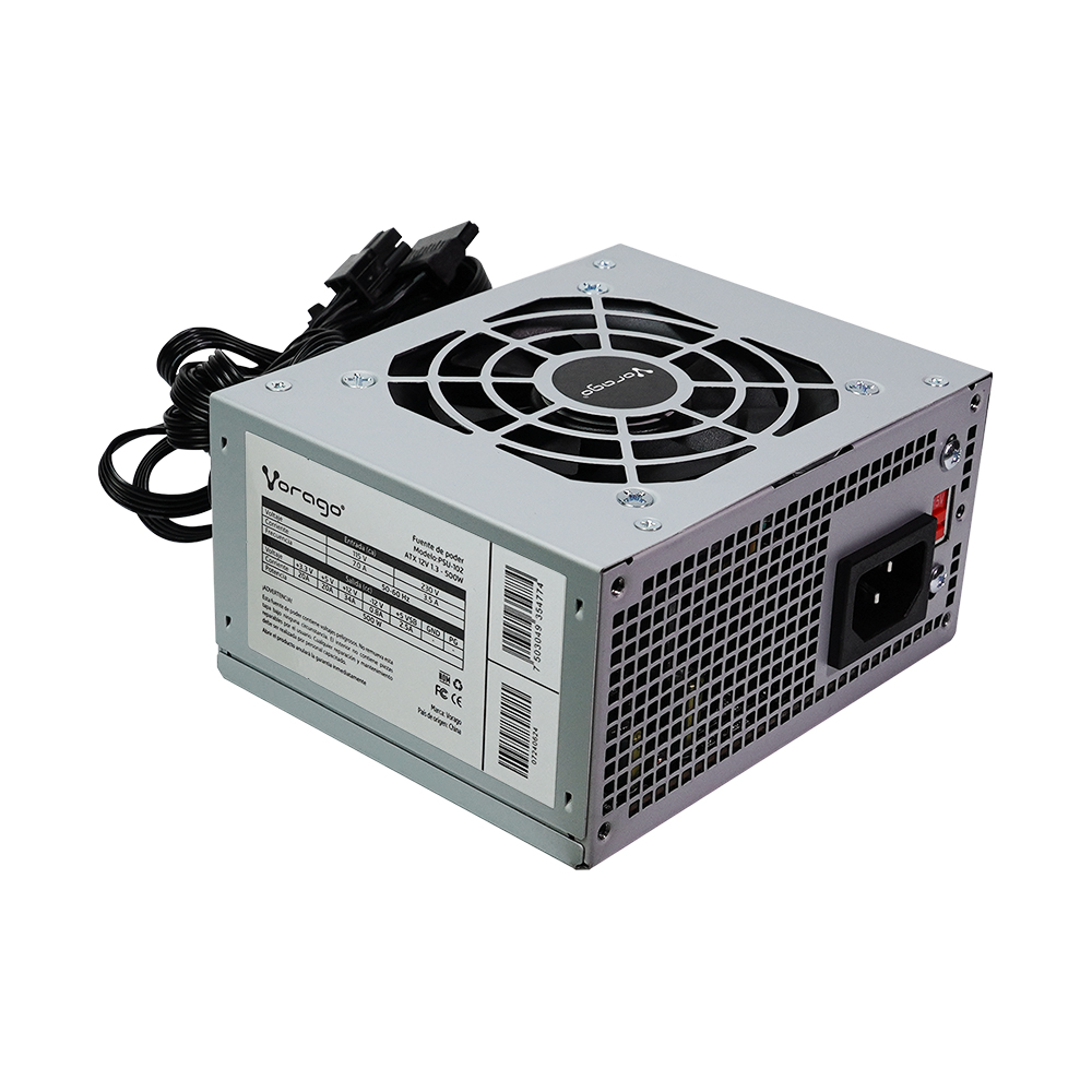 Fuente De Poder Slim Sfx Vorago Psu-102 500W 115/230V 2X Sata 20+4 X1 Cpu 4P X1 Sata X2 Per 4P X2