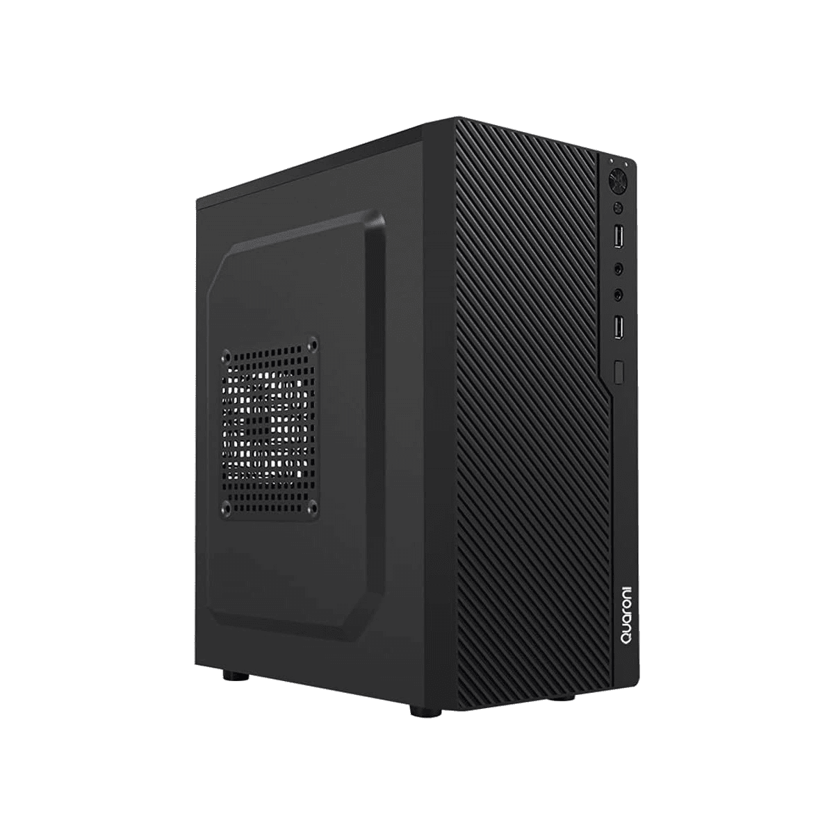 Gabinete Quaroni Qcmt-08 Mini-Tower Micro Atx Usb 2.0 Con Fuente De Poder 500W Negro