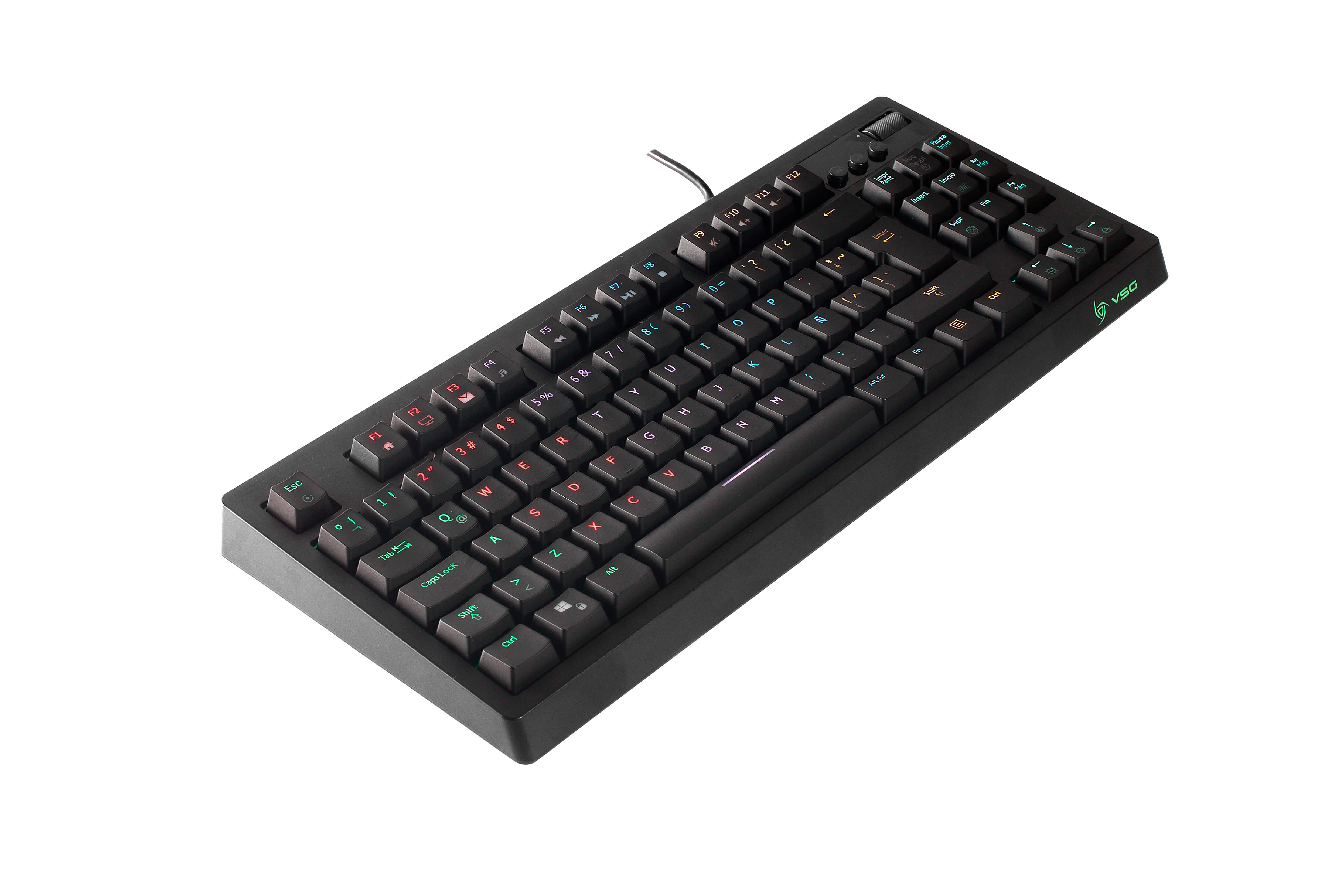 Teclado Gamer Mecanico Vsg Quasar Negro Rgb Switch Outemu Azul