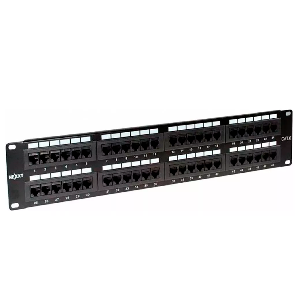 Patch Panel Nitrotel 48 Puertos Utp Cat. 6 110 Idc T568A/B (Ntppc648U)