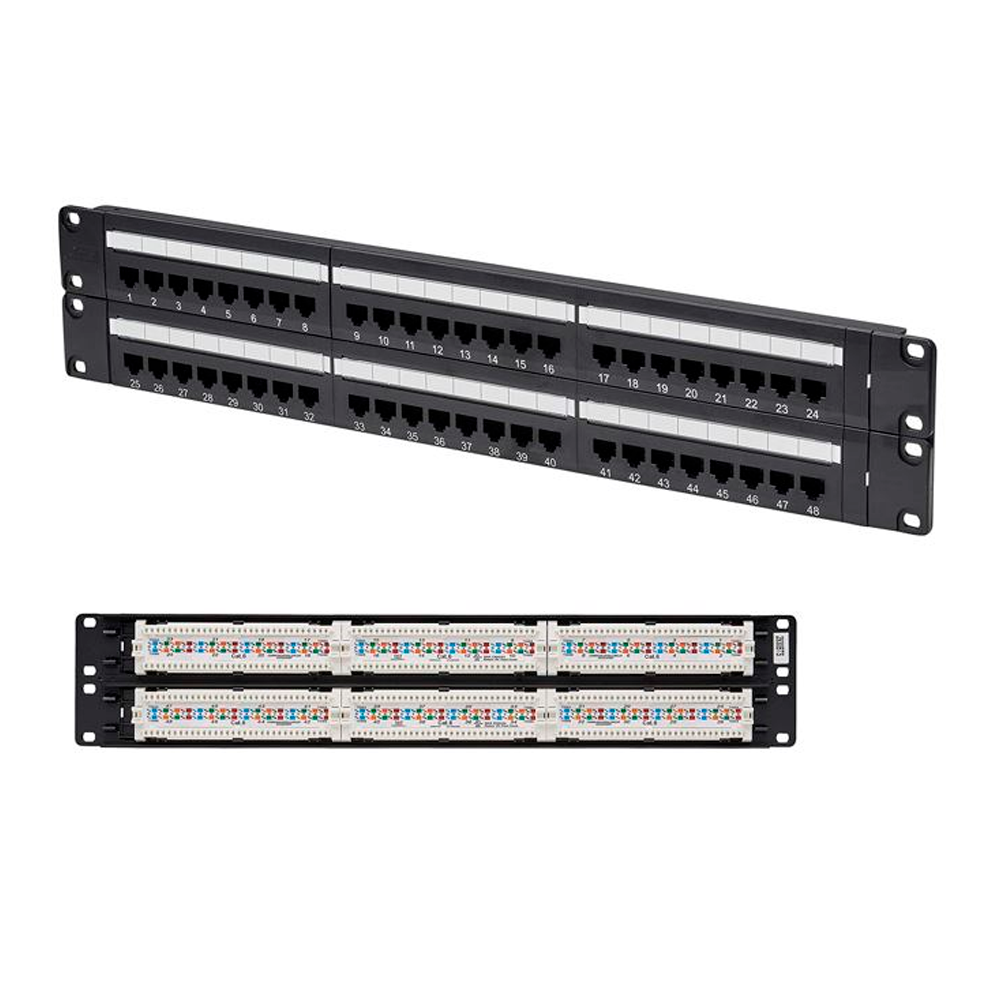 Patch Panel Nitrotel 48 Puertos Utp Cat. 6 110 Idc T568A/B (Ntppc648U)