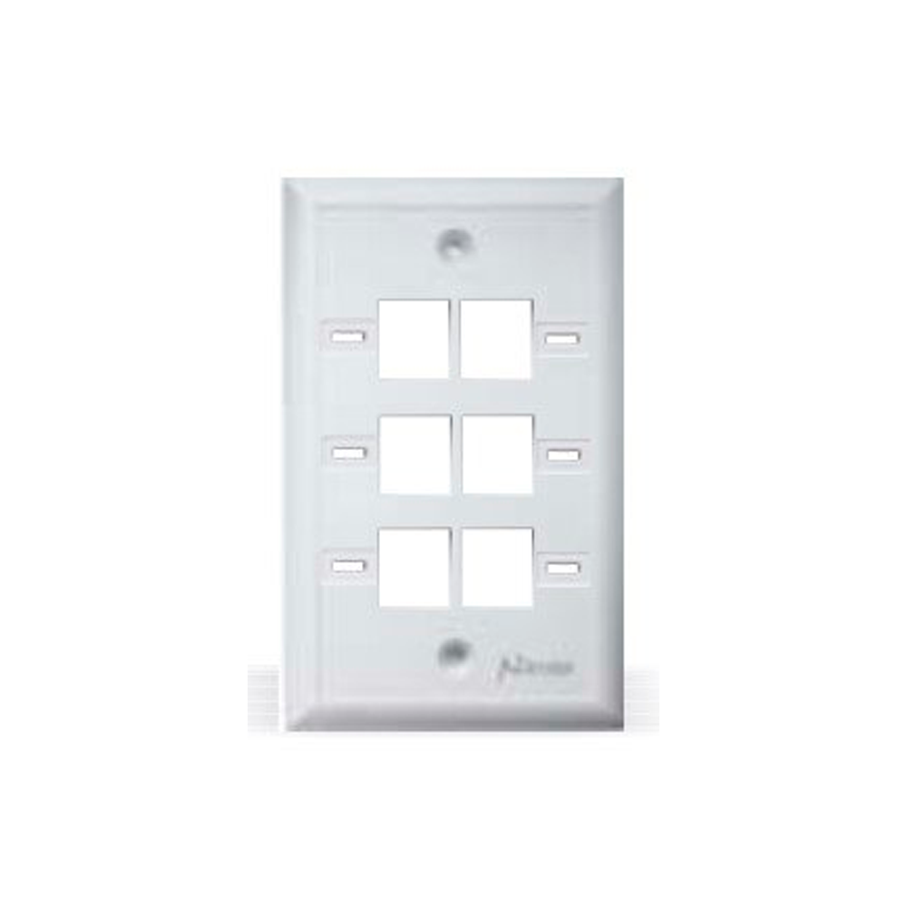 Faceplate Tapa Nitrotel 6 Puertos Ntfp06Lwhblanca Voz Y Datos Vacia
