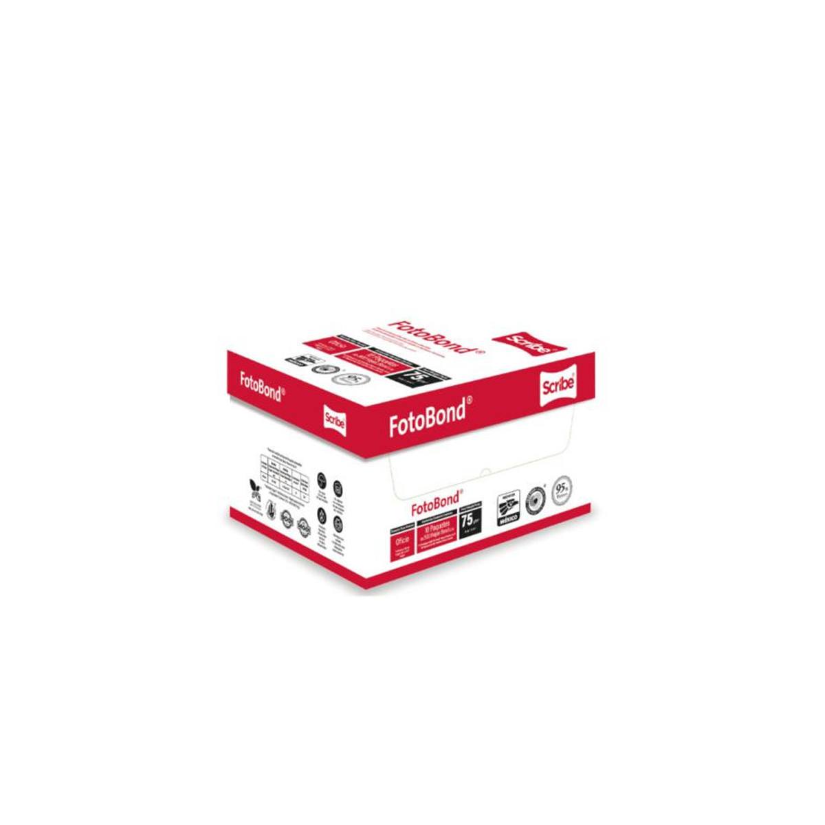 Papel Cortado Scribe Fotobond 75G/M² 5000 Hojas De Tamaño Oficio Blancura 95% 5276