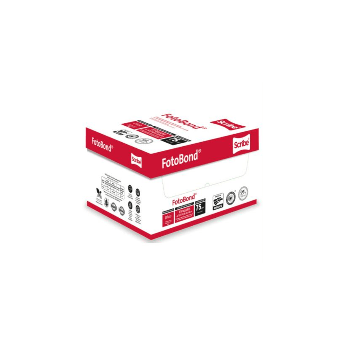 Papel Cortado Scribe 5277 Fotobond Tamaño Carta Blancura 95% Caja Con 5000 Hojas