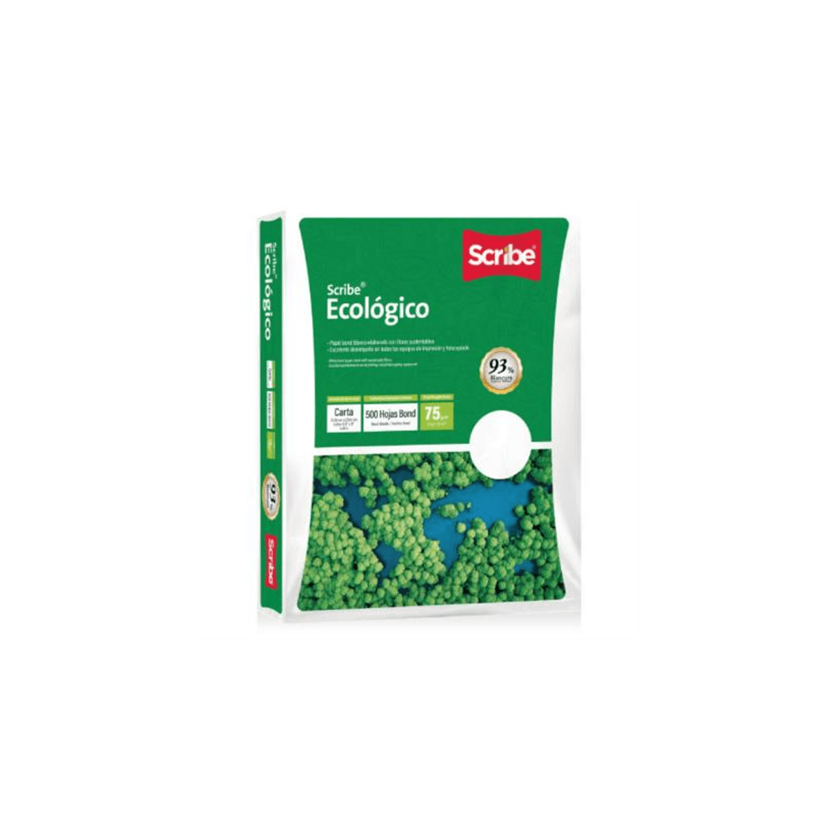 Papel Ecológico Scribe 5288 Tamaño Carta Blancura 93% Caja Con 5000 Hojas