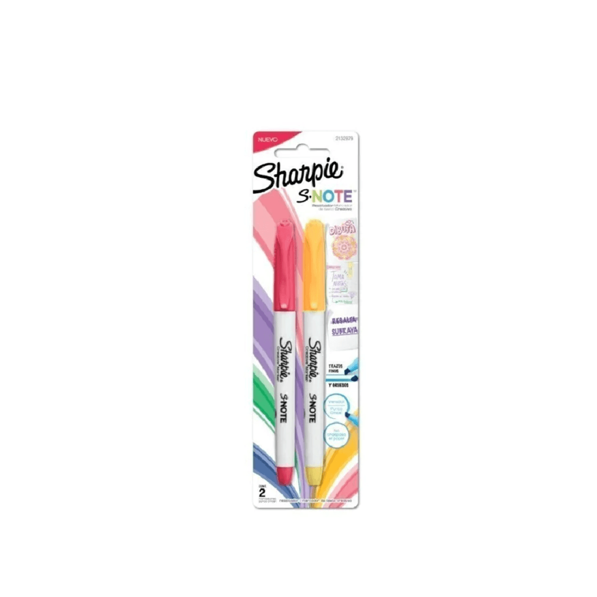 Marcador Sharpie Snote Resaltador Blister Colores Surtidos Con 2 Piezas 2132979