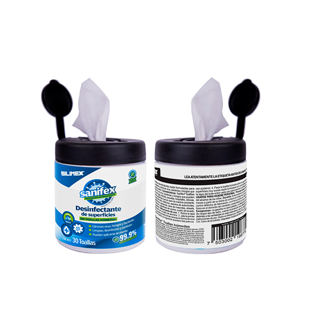 Toallas Humedas Desifectantes Silimex Paquete Con 30 Piezas 750300219681