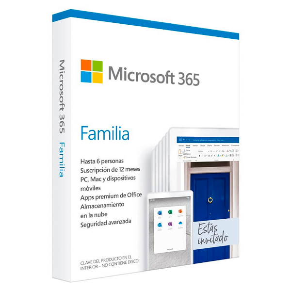 Microsoft 365 Familia (Office) Win/Mac Esp 1 Año Caja 5 Disp 6Gq-01220