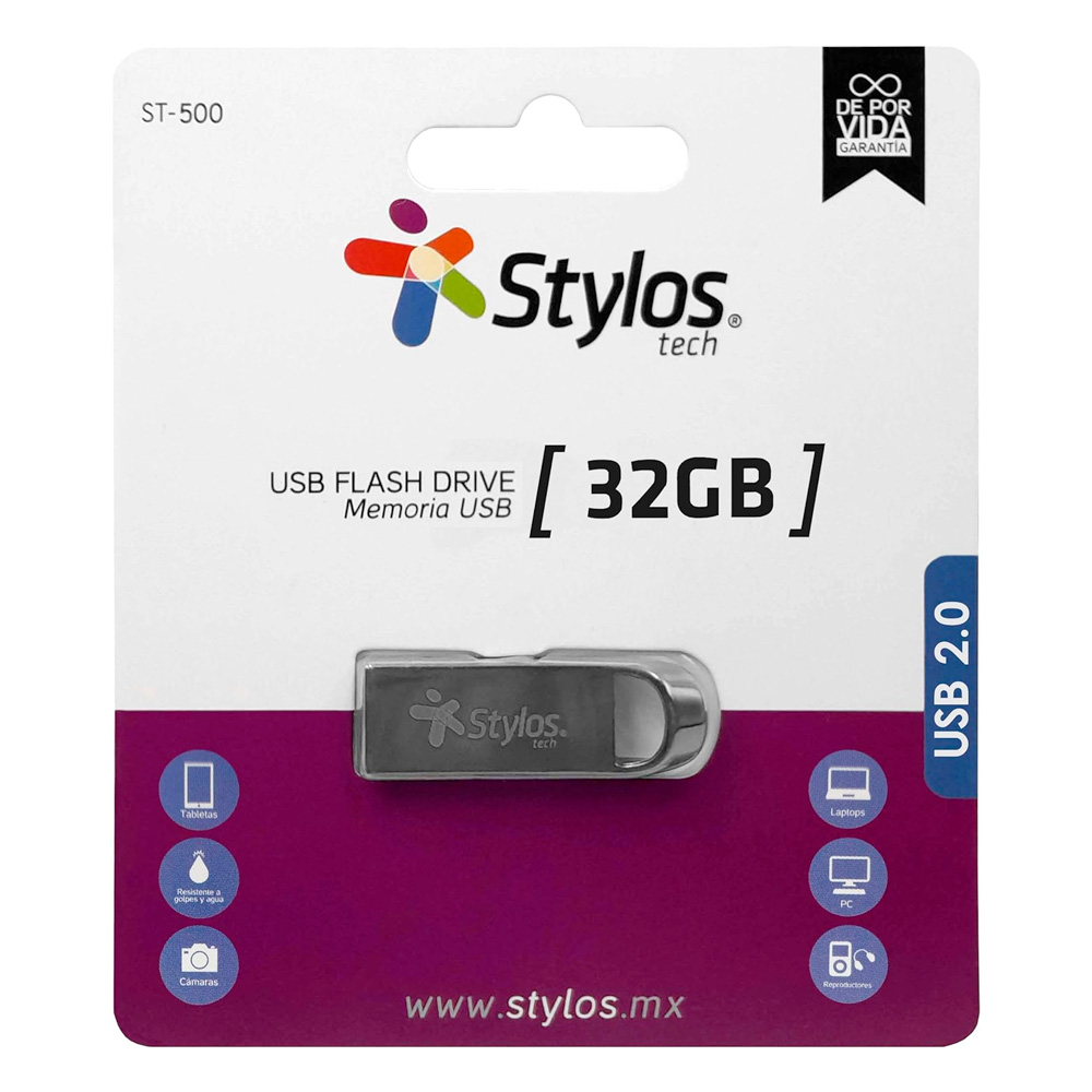 Memoria Usb Stylos St500 32Gb 2 0 Metálico Stmus532B