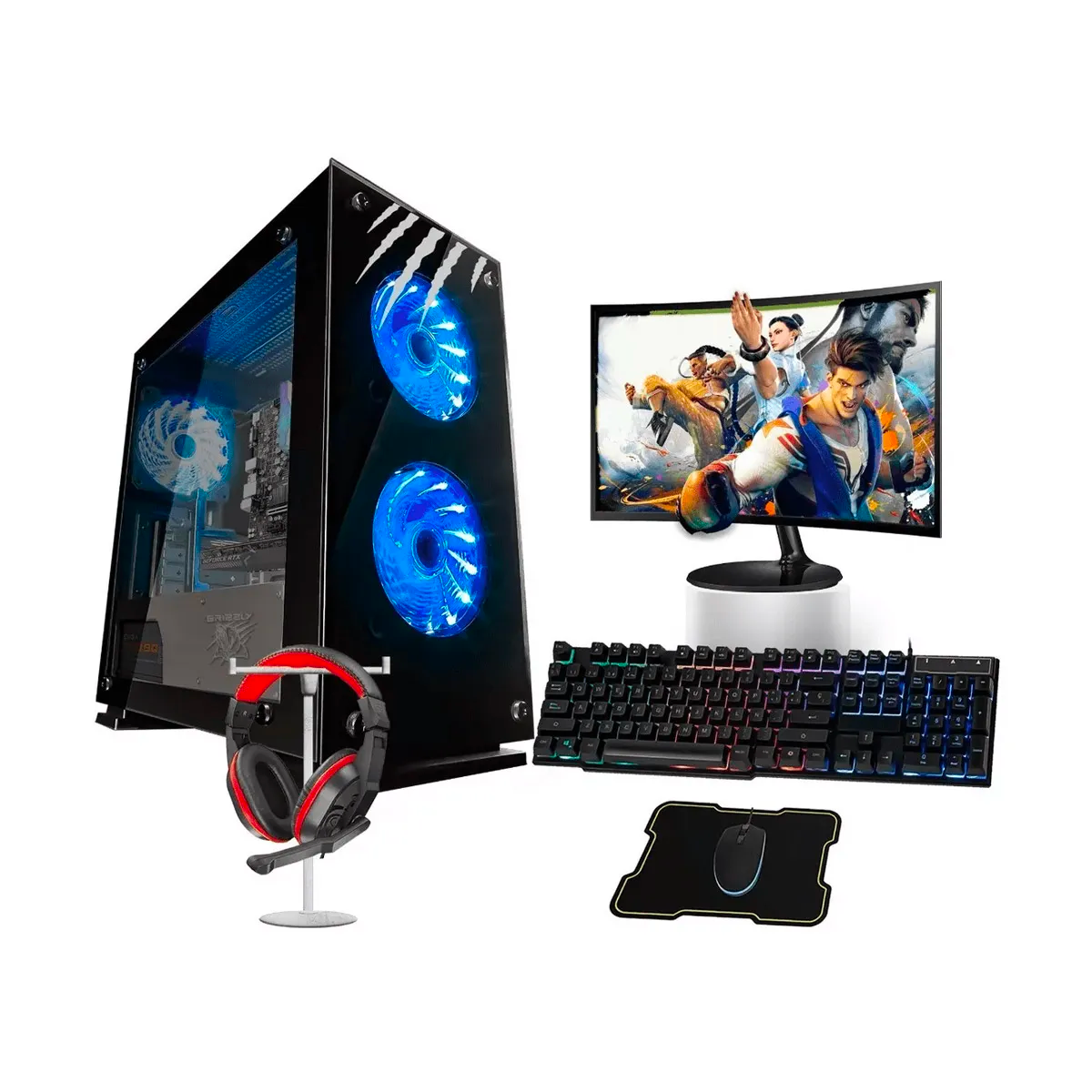 Pc Gamer Supergamer Grizzly Pg-Intel053 Intel Core I7 1Tb Ssd 2Tb Hdd Rtx 3060 Monitor 27 Kit 4 En 1