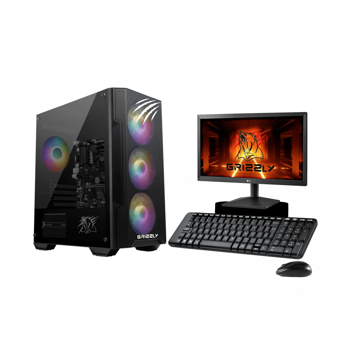 Pc Gamer Grizzly Pg-Amd043 Amd Ryzen 3 8Gb 480Gb Ssd Monitor 19.5 Kit 4 En 1 662987041973