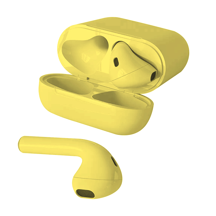 Audifonos Inalámbricos Tech Pad Tws Buds Yellow Interfaz Touch Estuche Cargador Bt 5.0 Amarillo