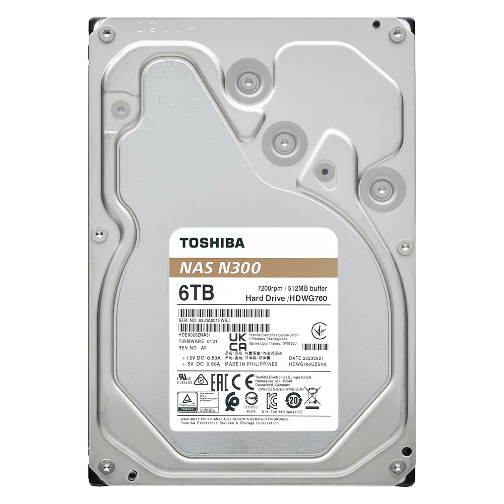 Disco Duro Para Nas Toshiba N300 6Tb 3.5" 7200Rpm 256Mbs Hdwg760Xzsta